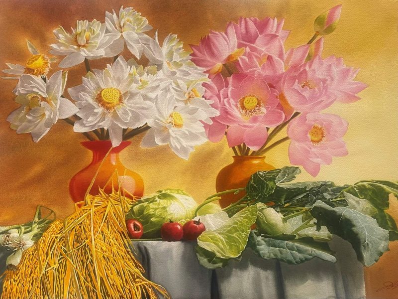 Summer Clouds - Watercolour Painting By Artist Nguyen Dinh Lam
