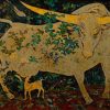 Motherhood - Vietnamese Lacquer Painting by Artist Trieu Khac Tien