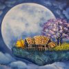 Moon Night - Vietnamese Oil Painting by Artist Hoang A Sang