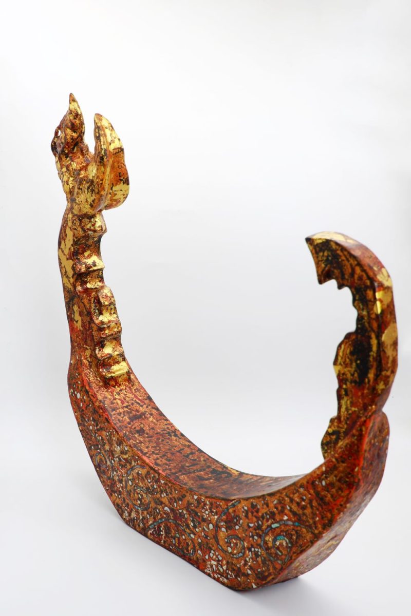 Moon-shaped Dragon - Vietnamese Lacquer Artwork by Artist Nguyen Tan Phat