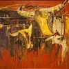Motherhood - Vietnamese Lacquer Painting by Artist Do Khai