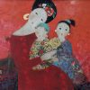 Mother's Embrace - Vietnamese Lacquer Paintings by Artist Dang Hien