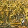 Mother's Hometown - Vietnamese Lacquer Painting by Artist Do Khai