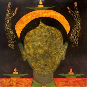 Lantern Dance II - Vietnamese Lacquer Painting by Artist HT Phuc