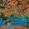 The Season Of Barringtonia II - Lacquer Painting by Artist Nguyen Van Nghia