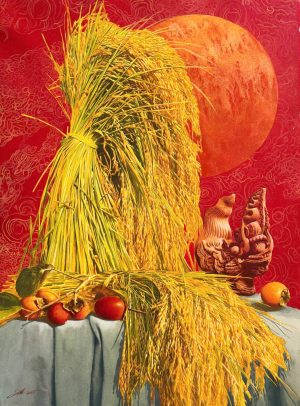 The Harvest Season - Watercolour Painting By Artist Nguyen Dinh Lam