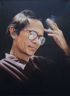 Musician Trinh Cong Son - Vietnamese Oil Painting by Artist Tran Viet Thuc