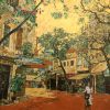 New Hanoi - Vietnamese Lacquer Painting by Artist Nguyen Van Nghia