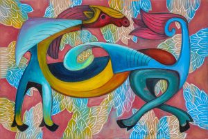 Fallen Horse - Oil Painting by Artist Ha Huy Hiep