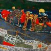 Tilt - Vietnamese Lacquer Painting by Artist Sy Hieu