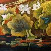 The Five Lotus Blossoms - Vietnamese Lacquer Painting by Artist Do Khai