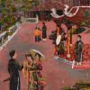 Endless Farewell - Vietnamese Lacquer Painting by Artist Le Khanh Hieu