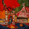 Old House - Vietnamese Lacquer Painting by Artist Sy Hieu