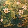 Summer Lotus I - Vietnamese Lacquer Painting by Artist Do Khai