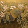Summer Lotus II - Vietnamese Lacquer Painting by Artist Do Khai