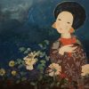 Night - Vietnamese Lacquer Painting by Artist Dang Hien