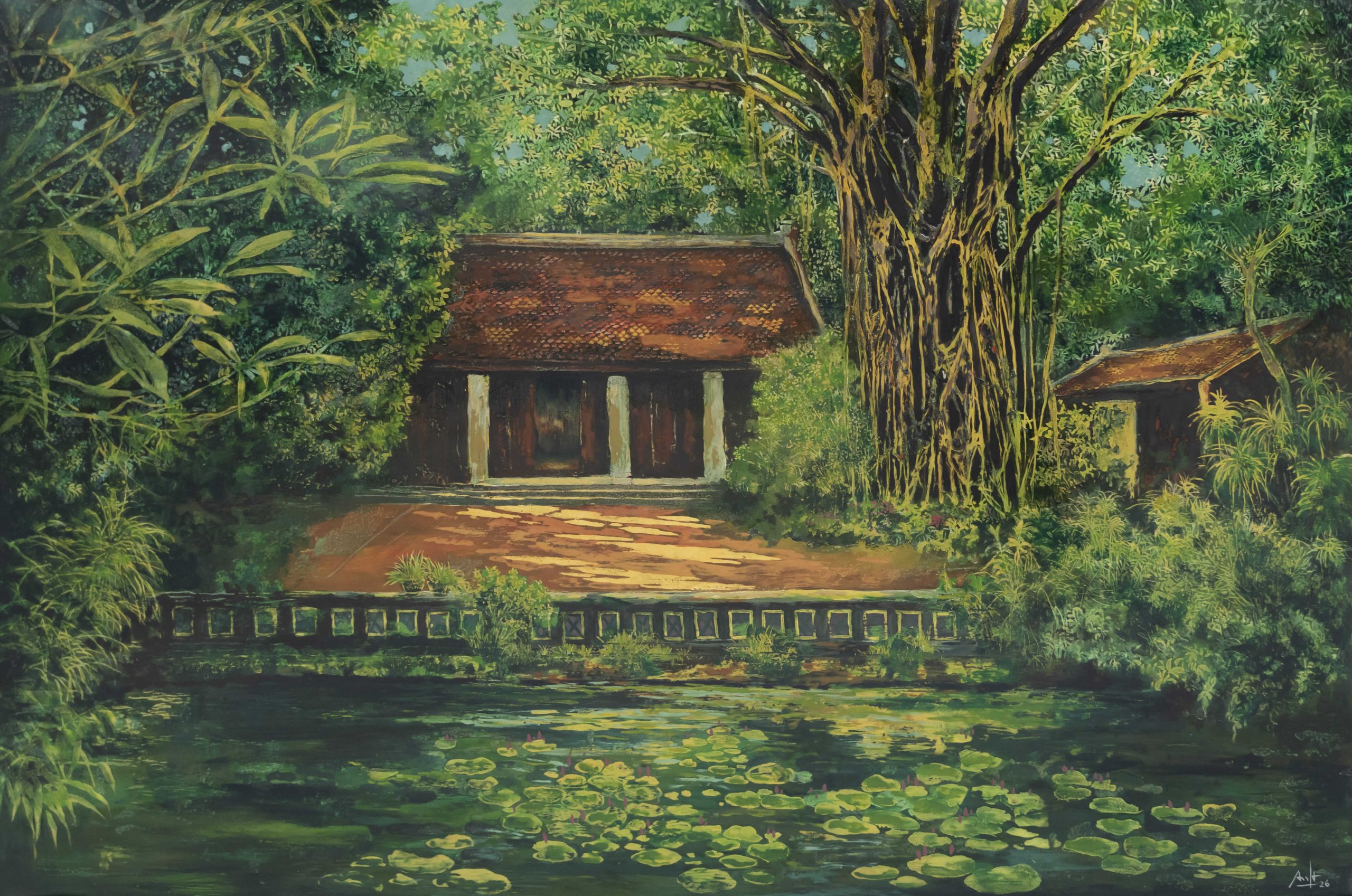 Where Time Settles - Lacquer Painting by Artist Dau Quang Anh