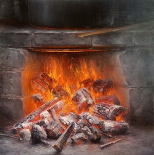 Ardent Flame VIII- Vietnamese Oil Painting by Artist Lam Xung