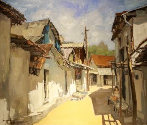 Noon Sunlight - Vietnamese Oil Painting by Artist Lam Duc Manh