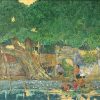 Nostalgia - Vietnamese Lacquer Painting by Artist Do Khai