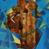 Forever Kiss Vietnamese Lacquer Painting by Artist Nguyen Van Nghia