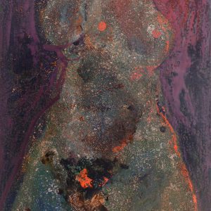 Nude IV - Vietnamese Lacquer Painting on Wood by Artist Trieu Khac Tien