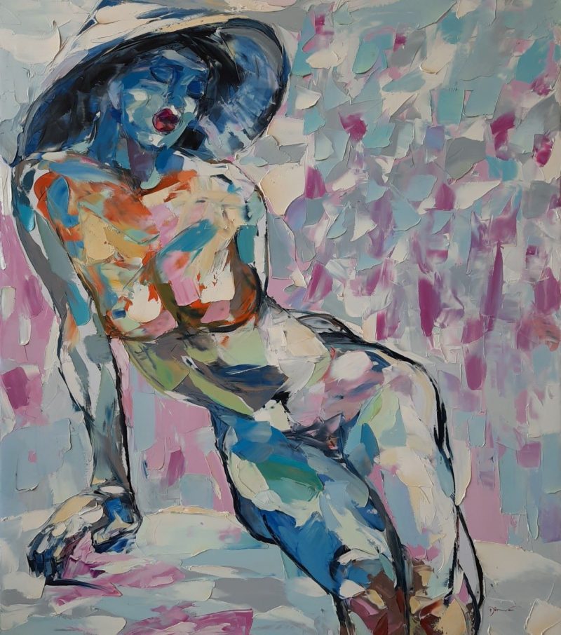 Nude II - Vietnamese Oil Painting by Artist Dinh Dong