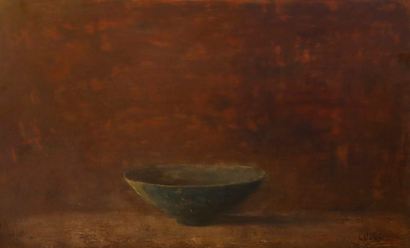 Old Bowl 37 - Vietnamese Lacquer Painting by Artist Nguyen Tuan Cuong