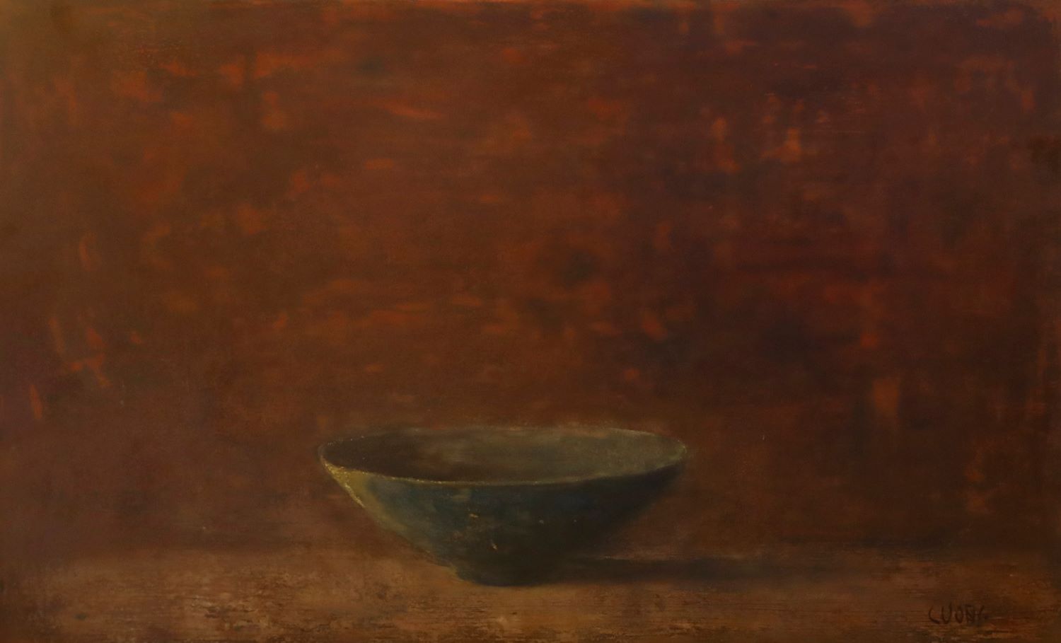 Old Bowl 37 - Vietnamese Lacquer Painting by Artist Nguyen Tuan Cuong