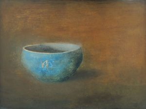 Old Bowl 41 - Vietnamese Lacquer Painting by Artist Nguyen Tuan Cuong