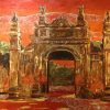 Old Path - Vietnamese Lacquer Painting by Artist Nguyen Minh Hai
