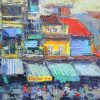 Old Quarter in Hanoi - Vietnamese Oil Painting by Artist Pham Hoang Minh