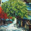 Old Street in the Summer I - Vietnamese Oil Painting by Artist Dau Quang Anh