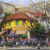Spring Along the Streets Vietnamese Oil Painting by Artist Pham Hoang Minh