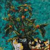 Peaceful Tet - Vieteanamese Lacquer Painting by Artist Pham Hong Phuong