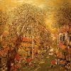 Hang Than street Vietnamese Lacquer painting by artist Nguyen Hong Giang