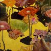 Pink Lotus II - Vietnamese Lacquer Painting by Artist Nguyen Xuan Viet