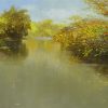 Pond in Autumn III - landscape paintings in dang dinh ngo