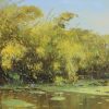 Pond in Autumn IV - Vietnamese Oil Painting by Artist Dang Dinh Ngo