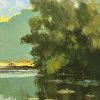 Pond in Autumn VII - Vietnamese Oil Painting by Artist Dang Dinh Ngo