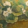 Pond of White Lotus - Vietnamese Lacquer Painting by Artist Do Khai