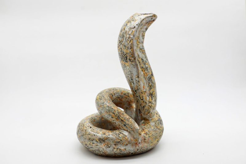 Powerful Snake I - Vietnamese Lacquer Artwork by Artist Nguyen Tan Phat