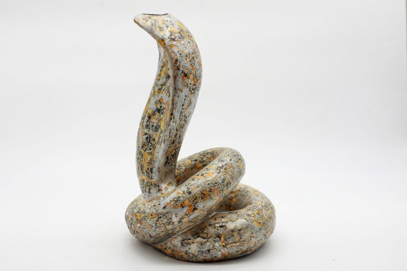 Powerful Snake I - Vietnamese Lacquer Artwork by Artist Nguyen Tan Phat