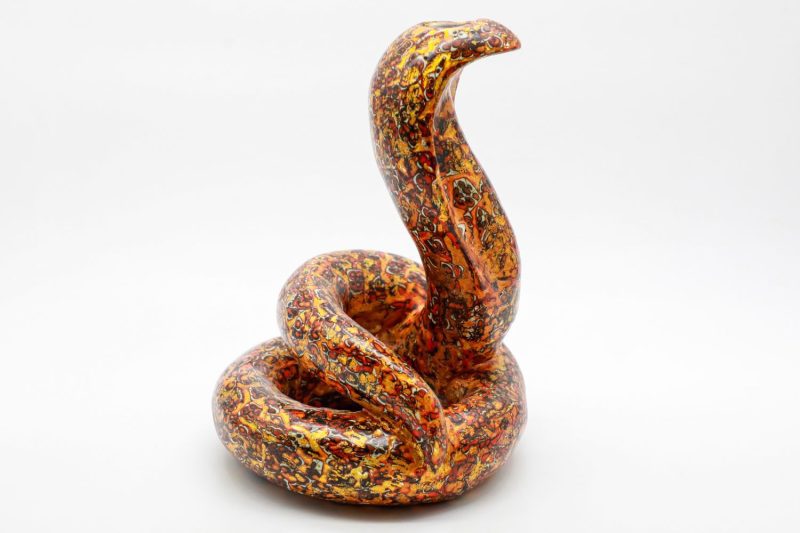 Powerful Snake III - Vietnamese Lacquer Artwork by Artist Nguyen Tan Phat