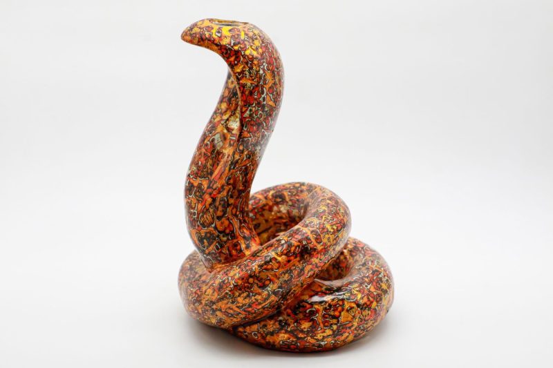 Powerful Snake III - Vietnamese Lacquer Artwork by Artist Nguyen Tan Phat