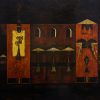 Praying IV - Vietnamese Lacquer Painting by Artist Luong Duy