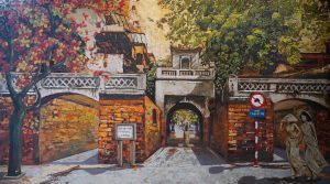 Quan Chuong Gate - Vietnamese Lacquer Painting by Artist Nguyen Binh Son