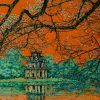 Echoes of Hoan Kiem Lake - Lacquer Painting by Artist Nguyen Van Nghia