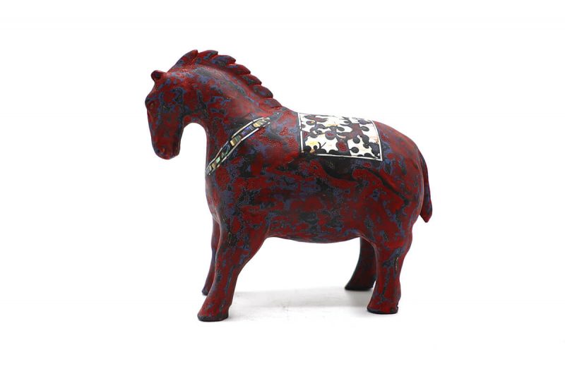 Red Horse II - Vietnamese Lacquer Artworks by Artist Nguyen Tan Phat