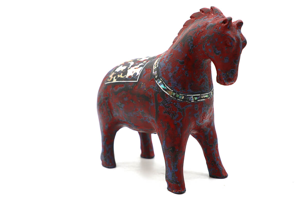 Red Horse II - Vietnamese Lacquer Artworks by Artist Nguyen Tan Phat